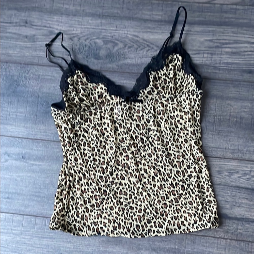 Tan and Brown Fitted Sleeveless Camisole